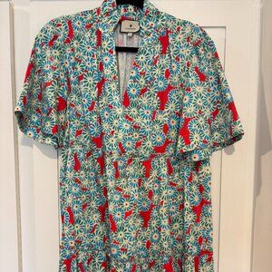 TUCKERNUCK POPPY BLOOM CRAWFORD DRESS SIZE MEDIUM